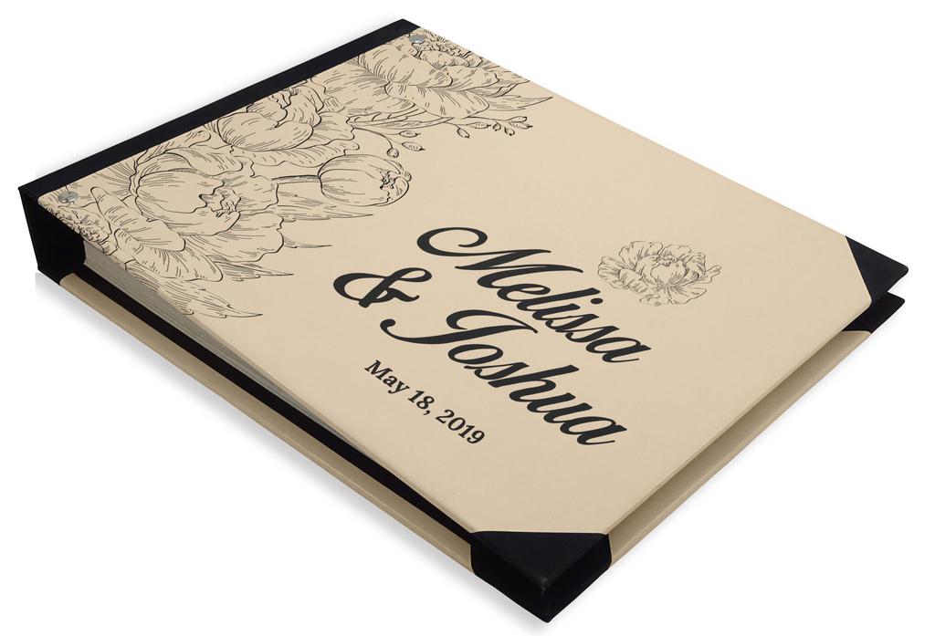 Darling Souvenir Beige Floral Wedding Guest Book Твердый переплет Книга для регистрации гостей Гостевая книга для регистрации гостей - 7 x 9