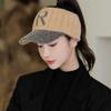 Korean Version of Autumn and Winter New Hat for Women Fashion Letter Knitted Wool Hat Double Color Combination Winter Warm Baseball Cap