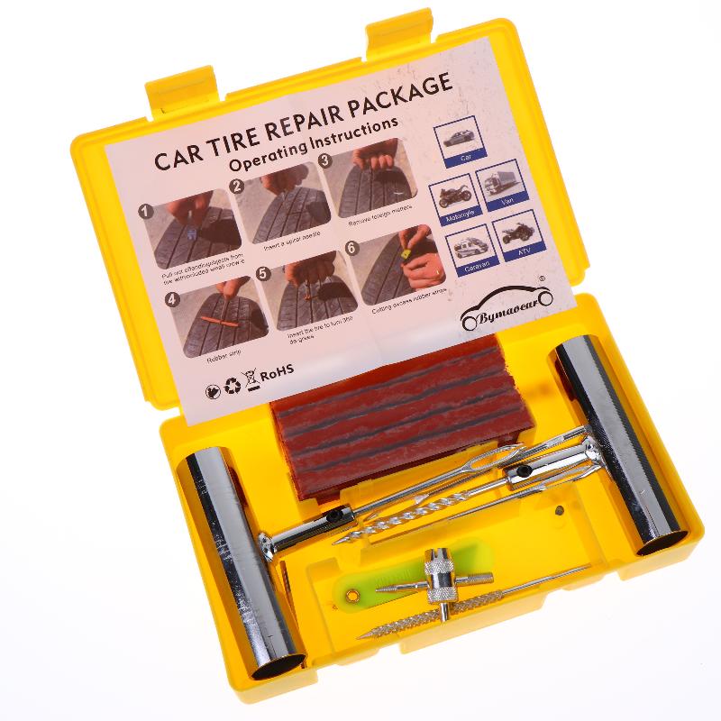 33/58Pcs Auto Tire Repair Set Puncture Repair Tools Car Van Motorcycle Bike Emergency Heavy Duty Tubeless Tire Repair Rivet Set