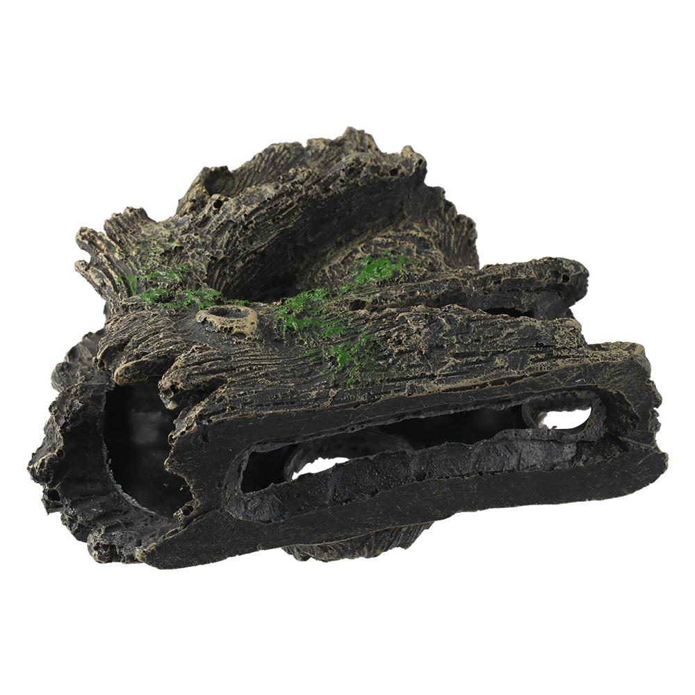 Holes Hollow Tree Trunk Artificial Resin Wood Hideout Aquarium Log Caves Fish Hiding  Fish Tank