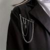 Multi-layer Star Cross Chain Brooch Tassel Pendant Sweater Collar Clip Retro Cardigan Clip  Skirt