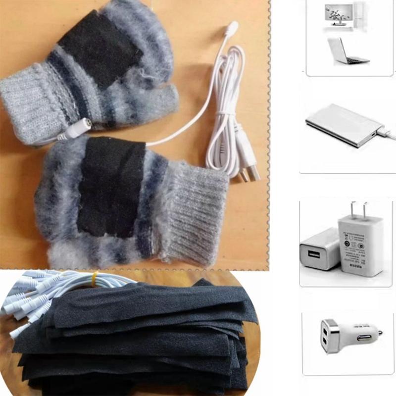 Usb Перчатки без пальцев Термоперчатки Перчатки с подогревом Перчатки из флиса с сенсорным экраном Перчатки с разделенными пальцами
