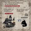 Нетоксичный 1424 детали Черный пиратский корабль Строительные блоки Модель лодки с призраком-скелетом Настольное украшение Образовательная игрушка «Сделай сам» Праздничный подарок для детей