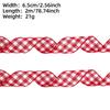 Элегантная клетчатая полиэстеровая лента шириной 6,5 см в красном, белом и оранжевом цвете для Рождества