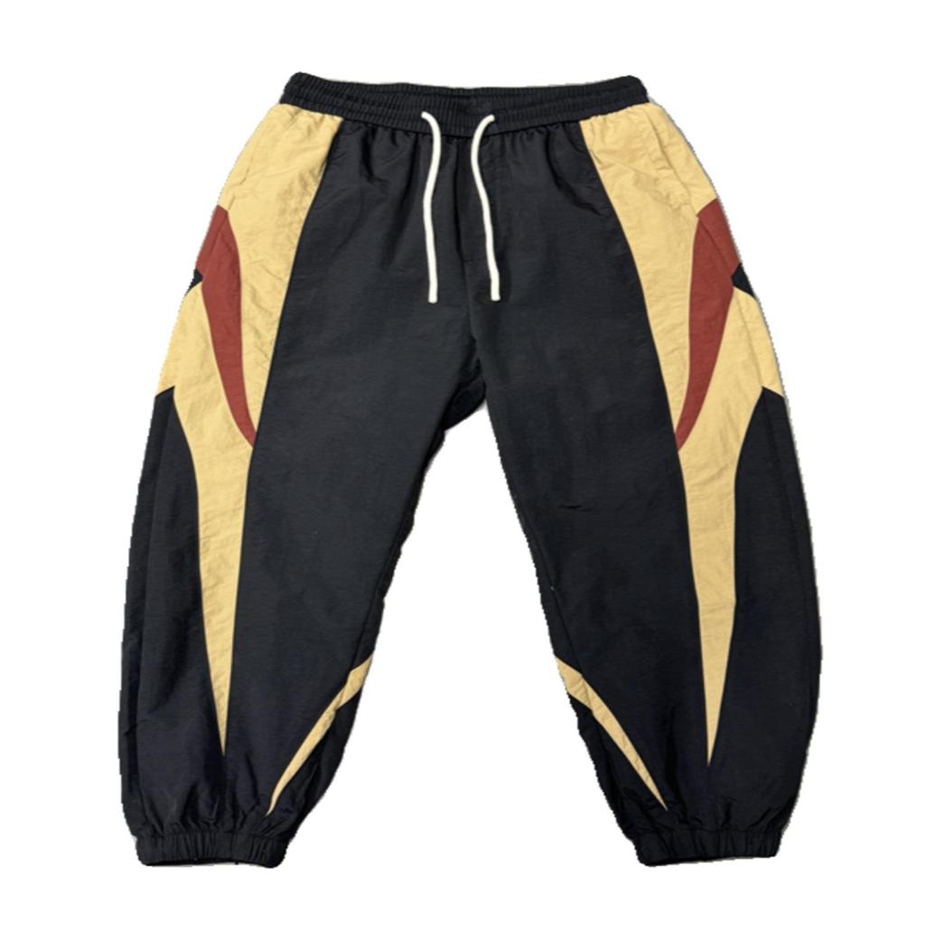 Мужские быстросохнущие гаремные брюки облегающего кроя: Цветовой блок, Эластичная талия, Повседневный летний стиль
