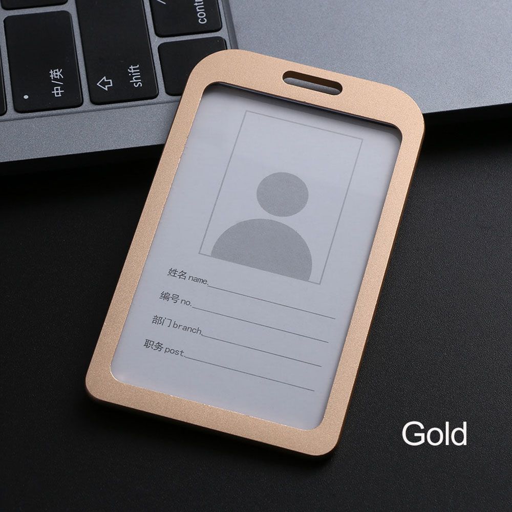 Identity Case Metal Clip Office Supplies Name Cover Name Tag Holder Card Holder Vertical Card Cover