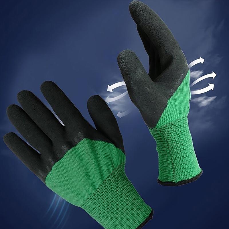 1 пара рабочих перчаток Super Grip с резиновым покрытием, противоскользящие, водонепроницаемые, износостойкие, садовые перчатки для садовых работ, ремонта, строительства
