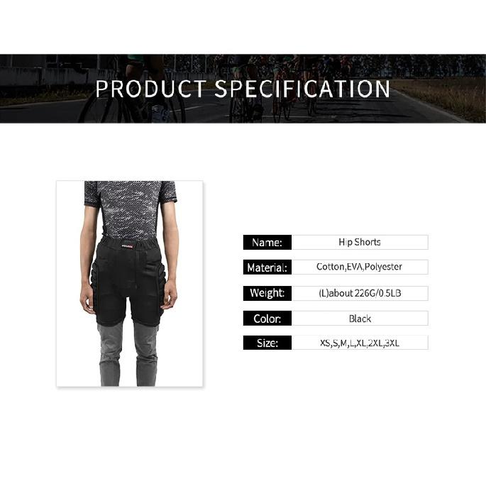 WOSAWE Motorcycle Shorts Breathable Skating Hip Shorts MTB Motocross Hip Paddeds Skiing Snowboard Shorts Comfortable