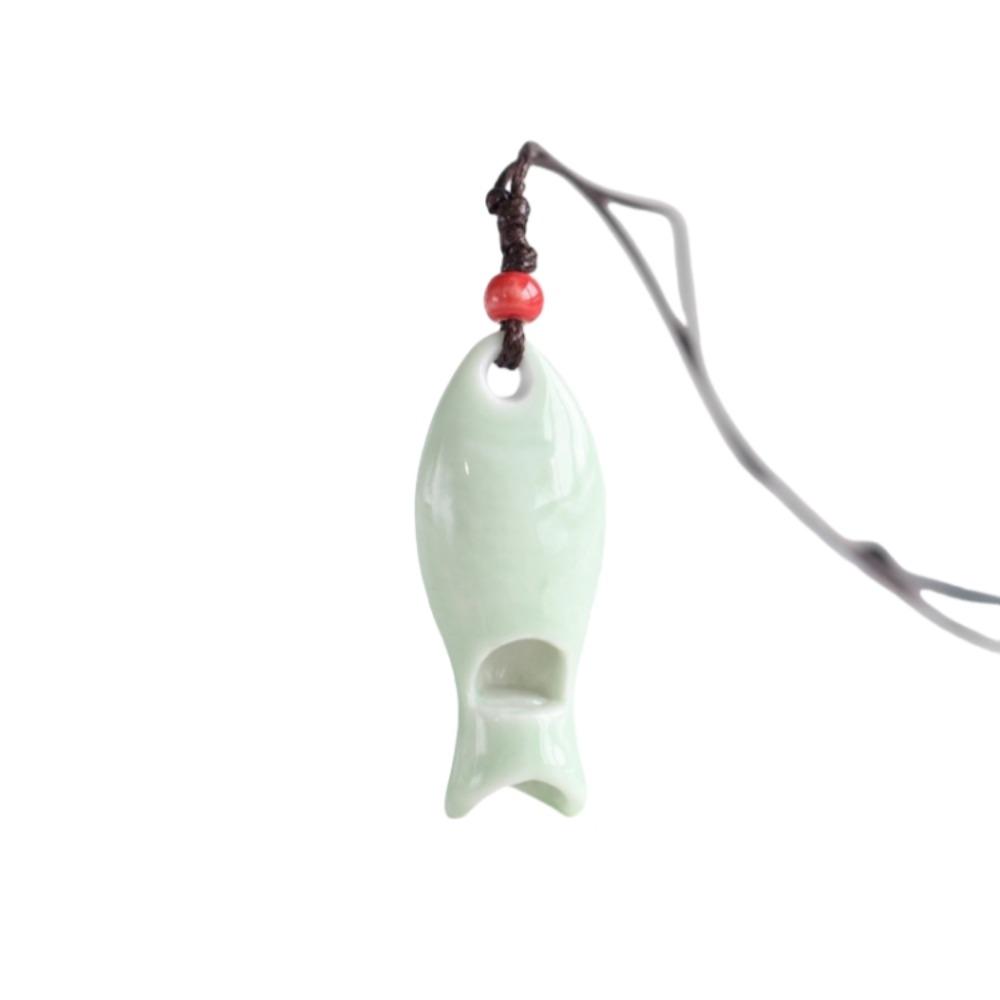Chinese Style Porcelain Necklace Delicate Boho Ethnic Necklace Gifts Personalized Whistle Friend