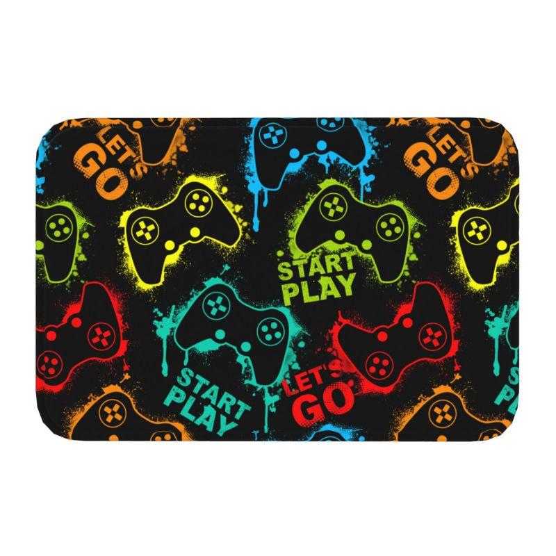 Retro Video Game Controller Doormat Non-Slip Kitchen Bath Mat Garden Garage Door Floor Entrance Carpet Rug