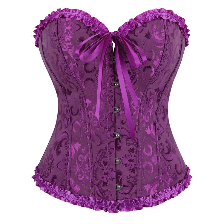 Европейский размер 819 Черный придворный корсет: Боди с контролем живота