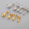 Fashion Gold Color Stainless Steel Women Jewelry Classic Earrings Stud Earrings Ear Stud Small Ball