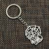 Модный брелок для ключей 30 мм, металлический брелок для ключей, ювелирные изделия, античное серебро, с цветным покрытием, ведьма, переработка наркотиков, паук, 38x30 мм, кулон