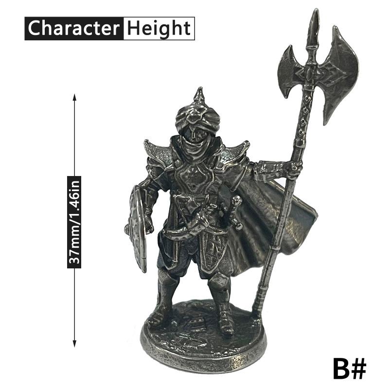 White Copper Metal Warrior Arab Knight Soldier Model Miniature Figurines Board Game Pieces Car Decoration Boy Gift