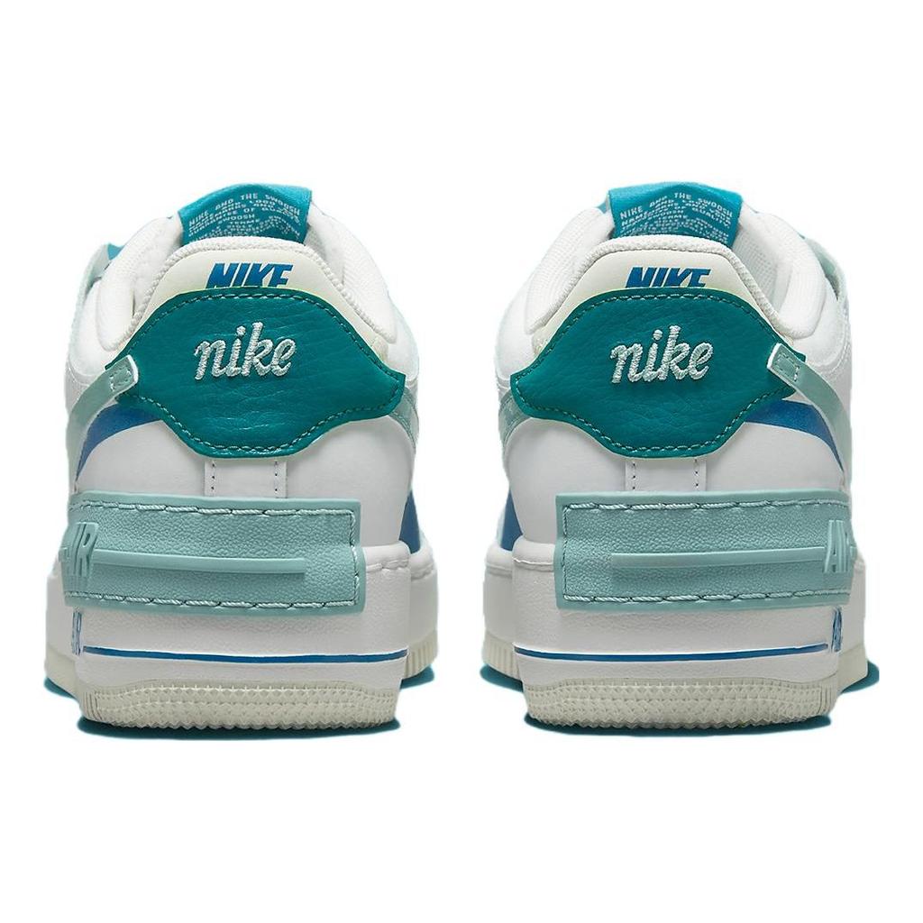 Nike Женские кроссовки Air Force 1 Shadow White Industrial Blue Teal Summit-White Geode-Teal Mineral DZ1847-101