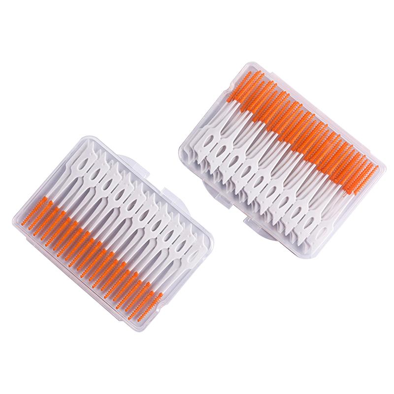 20/40 Pcs Oral Care Tools Silicone Interdental Brushes Super Soft Dental Cleaning Brush Teeth Cleaner Dental Floss Toothpicks