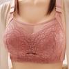 2024 New Women's Bra Big Size Sexy Lace Smocking Lingerie Without Steel Ring Push Up Side Closure Mom Underwear