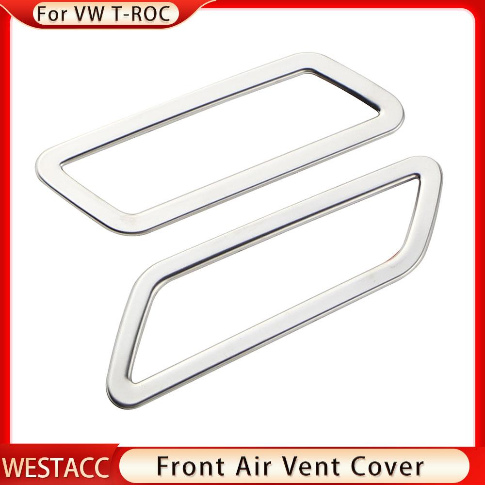 2 шт., передняя панель автомобиля, кондиционер, розетка переменного тока, декоративная наклейка, чехол для Volkswagen VW T-roc 2017-2022