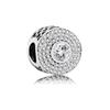 New European All White Pave Spacer Daisy Heart Clip Diy Fine Beads Fit Original Charms Silver 925 Bracelet Jewelry