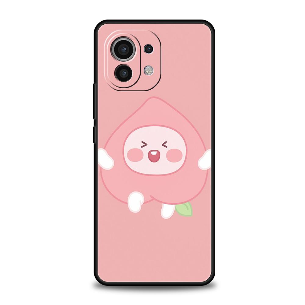 Чехол для телефона для Xiaomi Poco F7 F6 F5 F4 F3 X7 X6 X5 X4 X3 NFC M4 C51 C55 GT Pro 5G Мягкий ТПУ Fundas Мультяшные Фрукты Персик Сумки