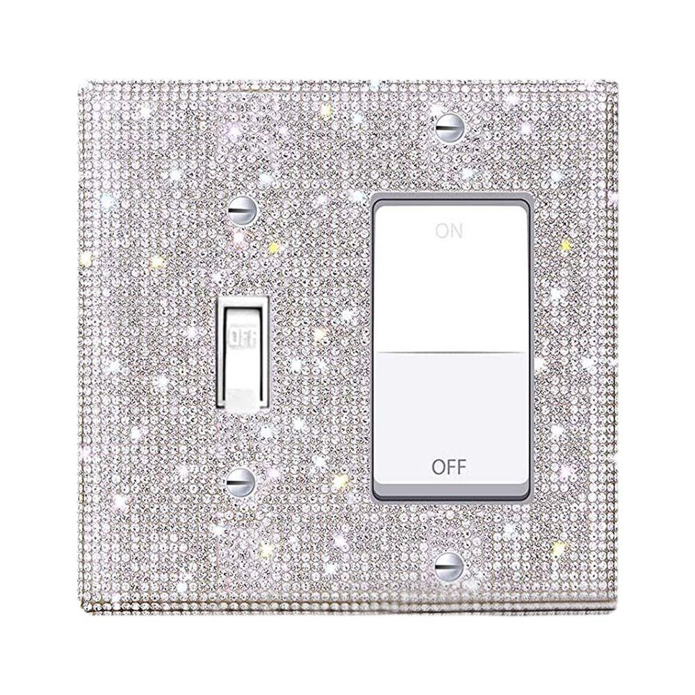 Панель переключателей Алмазная наклейка Стандарт США Стразы Накладка на стенную панель Прямоугольная Блестящая Легкий Кристалл Декоративная Блестящая Розетка