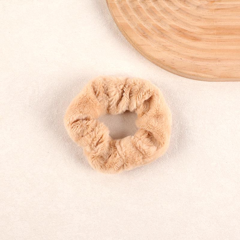Яркая теплая плюшевая резинка для волос - Высокоэластичный держатель для хвоста для осени и зимы