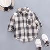 Kids Plaid Long Sleeve Button Down Shirt for Boys and Girls Spring Autumn