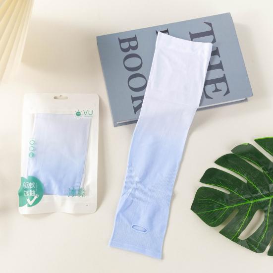 1 Pair Summer Ice Silk Arm Sleeves Gradient Color UV Sun Protection Breathable Elastic Men Women Outdoor Cycling Fishing Long Cooling Arm Cover