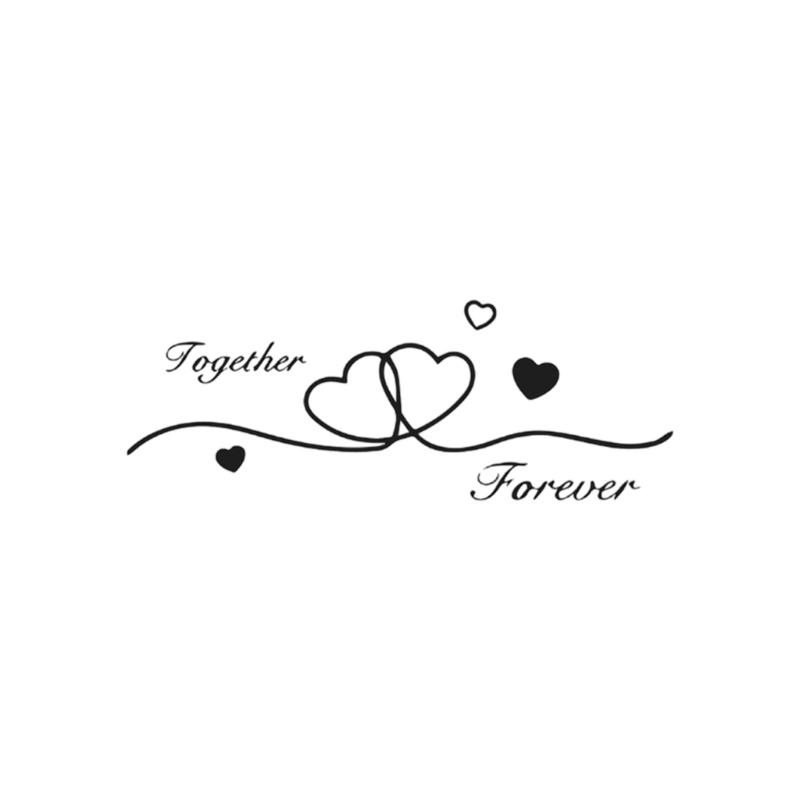 Valentines Day Wall Sticker Adhesive Black Holding Hand Heart PVC Decal Home Decors Creative Wall Art Murals Accessory