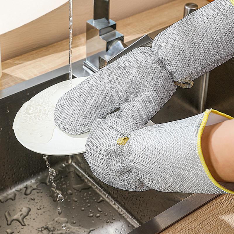 1/2 шт. перчатки для уборки дома, стальные шарики для мытья посуды, кухонные водонепроницаемые щетки, масляные чаши, инструменты для очистки артефактов