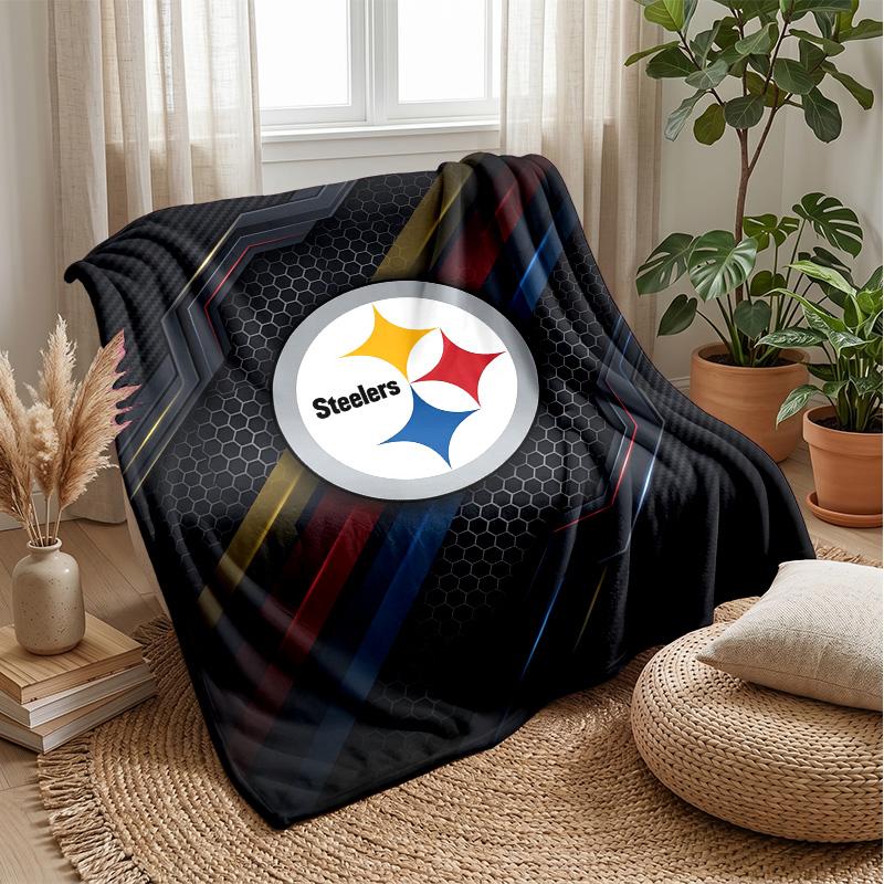 Pittsburgh Steelers Flannel Fleece Blanket Cozy Warm Throw Blanket For Couch Bed Travel All Season Use