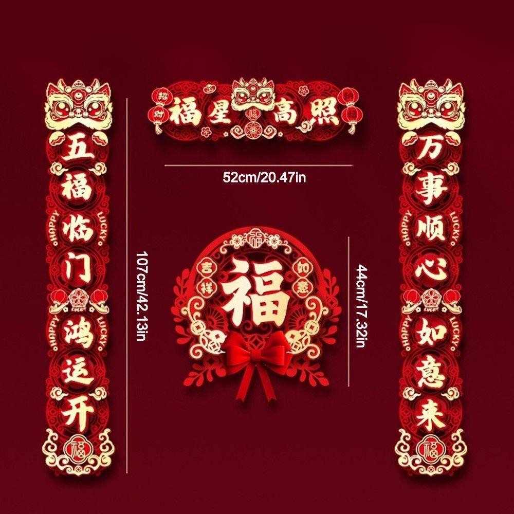 2026 Collection Horse Year Couplet Lucky Tassel Pendant Chinese New Year Decor Red Lintel Sticker Fortune Hanging Ornament