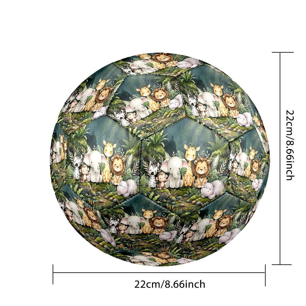1pc Jungle Friends Size 5 Soccer Ball Professional Match Training Football Indoor &Outdoor Sports Ball Training Ball Lightweight Durable y68