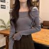 Women's Off-Shoulder Knit Top - 2025 Autumn Niche Design Sweater
