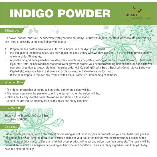 The Forest Herbs Natural Care From Nature Indigo Leaves Powder (500g) Organic for Hair Colour Black, Avuri Leaf (Pack of 1)