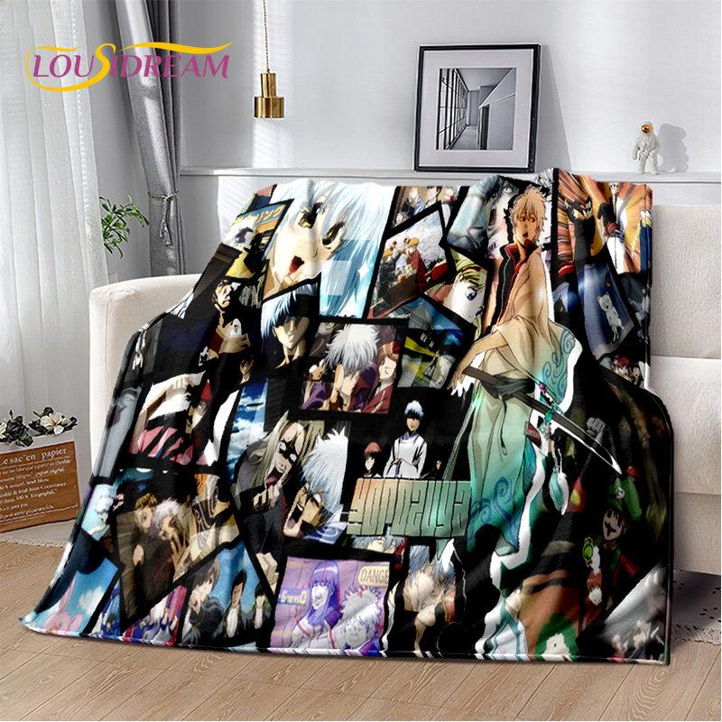 Anime Gintoki Kagura Gintama Soft Plush Blanket,Flannel Blanket Throw Blanket for Living Room Bedroom Bed Sofa Picnic Cover Kids