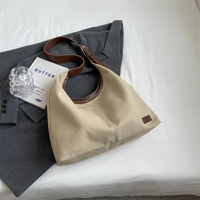 Сплошная цветная холщовая сумка подмышки, большая вместительная сумка на плечо, женская большая сумка, сумка