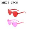 Heart-Shaped Rimless GlassesTransparent Candy ColorPlastic Frame FashionEyewear for Men WomenParty Gift UV Protection Sunglasses