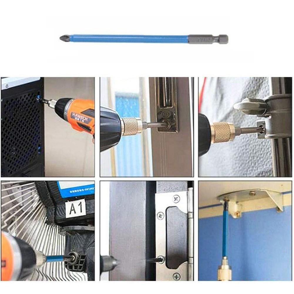 10 шт. 150 мм 1/4 шестигранный хвостовик подходит для магнитных бит PH2 для электрической отвертки с длинным вылетом