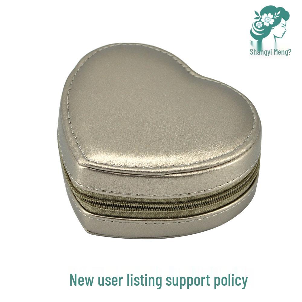 Heart-Shaped PU Leather Jewelry Box for Necklace and Ring Storage