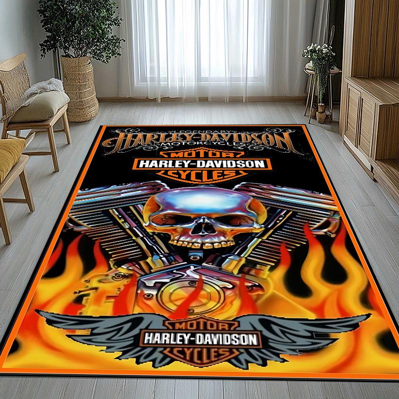 Ретро H-Harleys Racing Moto Гостиная Нескользящий Ковер Мягкий Ковер для Спальни Детской Комнаты Дивана, Домашний Декор Придверный Коврик Подарок