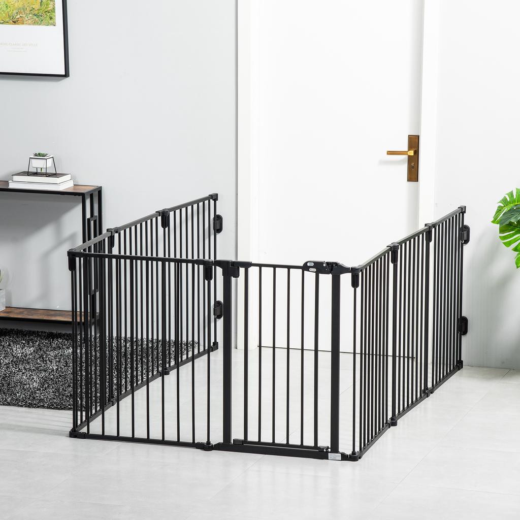 Fireplace Safety Barrier, 8-Panel Dog Playpen, Gate
