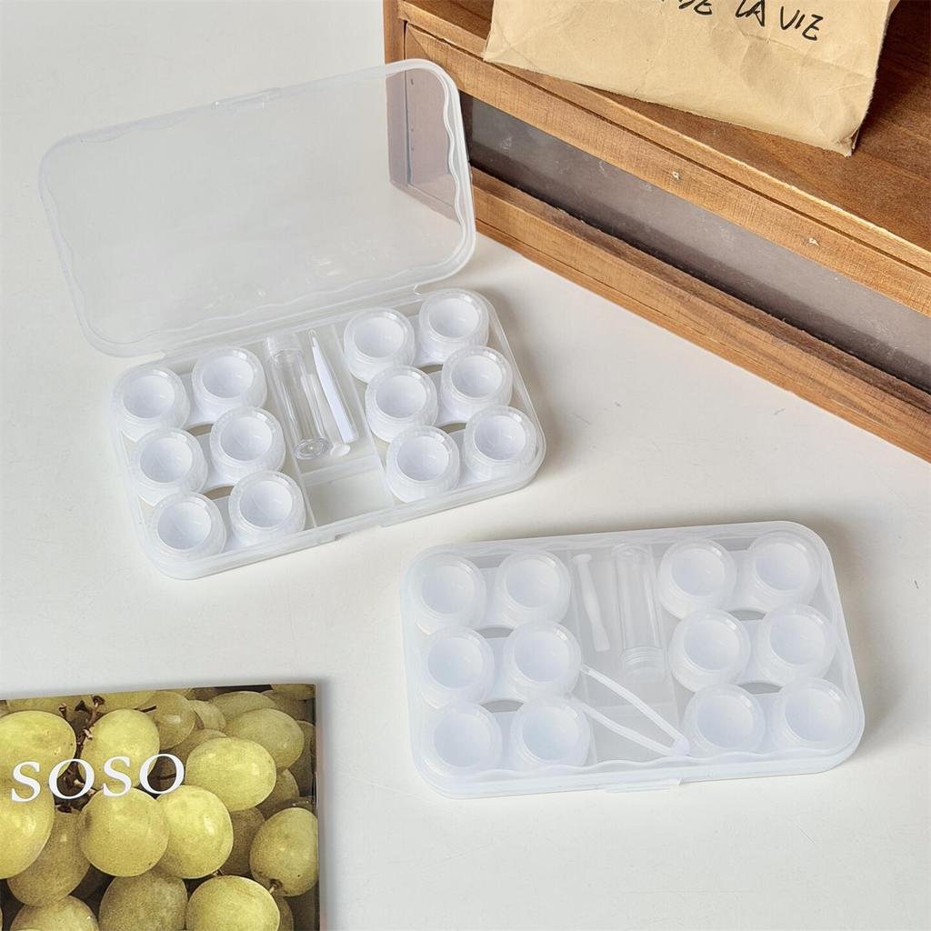 New Large-Capacity Contact Lens Box PVC Contact Lens Storage Box Morandi Color Contact Lens Companion Box Nursing Box