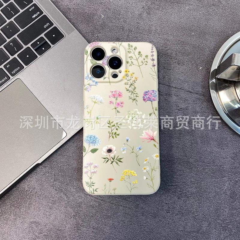 Цветы для чехла на телефон iPhone 15 14PROMAX полностью закрывающий 13 противоударный 16/15 защитный чехол 17