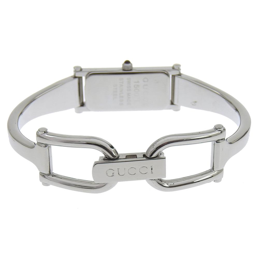 Gucci Часы 1500L Серебристый циферблат Нержавеющая сталь Кварцевые Аналоговый дисплей Женские Б/у