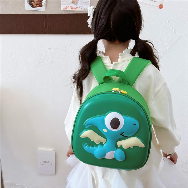 2024 New Cartoon Dinosaur Pvc Kindergarten School Bag For Girls Boys Blue Pink Green