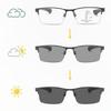 Progressive Multifocal Reading Glasses Men Women Half Frame Business Photochromic Glasses Anti-Blue Light Eyeglasses