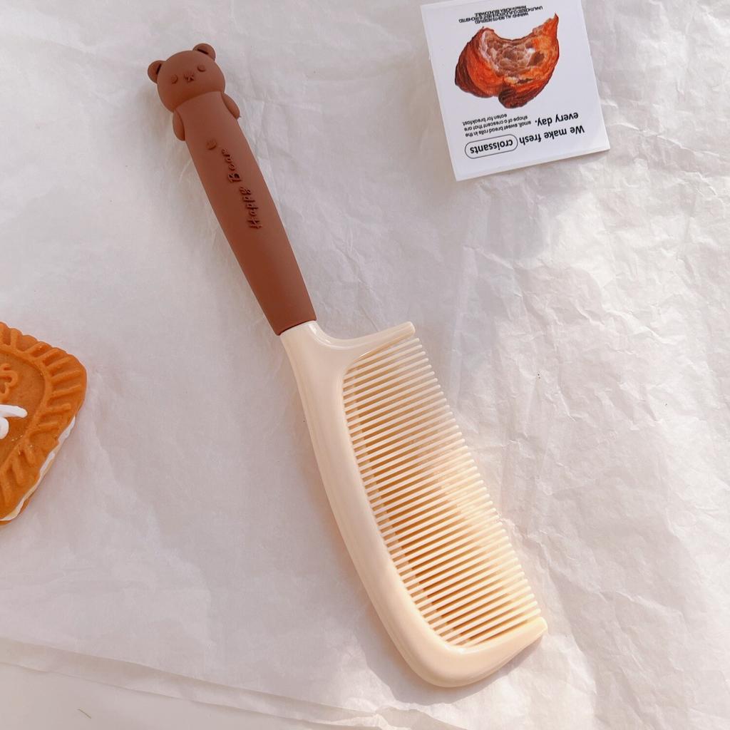 1pc Cute Cartoon Baby Hair Brush Milk Tea Color Comb Kawaii Bear Bunny Soft Handle Resin Comb for Little Girl Hair Accessories