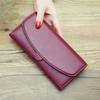 100% Genuine Leather Long Wallets For Women Soft Natural Calfskin Envelope Purses High Capaicty Ladies Billfolds For Phone Cards