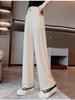 2024 Летние брюки прямого кроя из ледяного шелка для девочек - Тонкие, свободные, дизайн для длинных ног для подростков